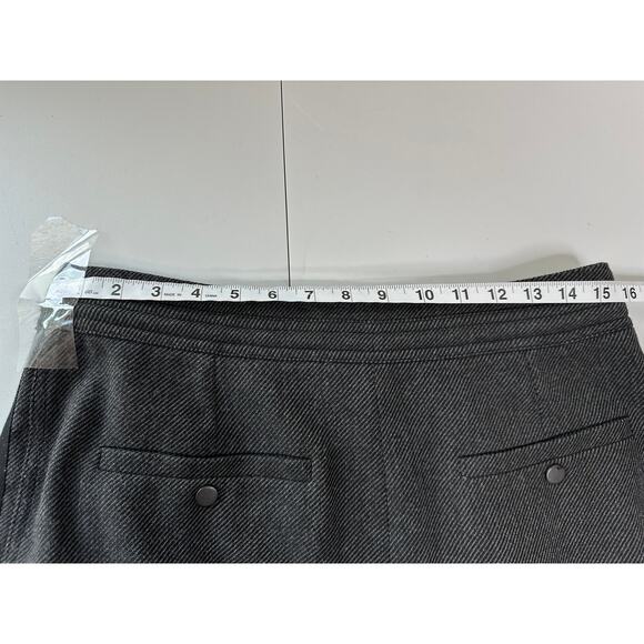 Me + Em Black Herringbone Tapered Ankle Pants Black Side Trim Office Workwear 30 - Picture 9 of 9